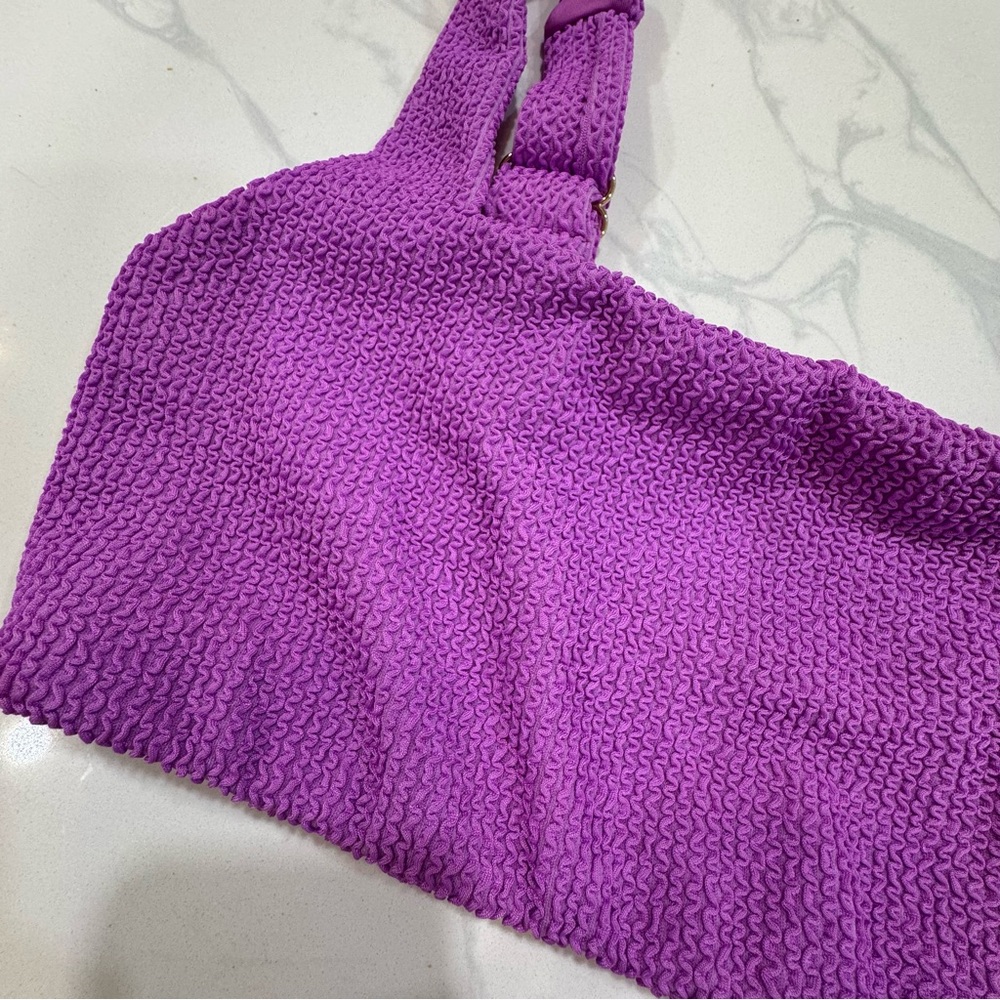 Show Me Your Mumu Sail Bikini Top in Ultra Violet Scrunch Size Large - Picture 6 of 9